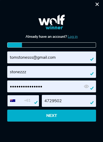 Registration Process at Wolf Winner